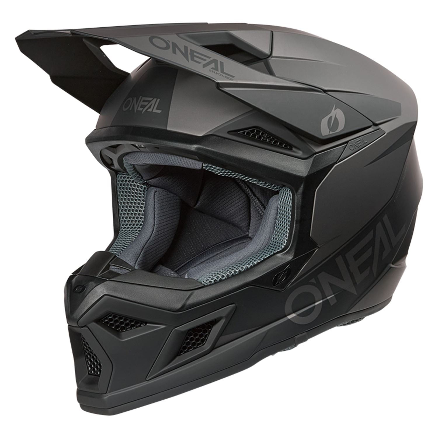O'Neal 2026 3 SRS Solid Black Grey Helmet